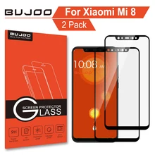 2 упаковки BUJOO 2.5D 9H 0,3 мм черное полное покрытие из закаленного стекла для Xiaomi mi 8 Xio mi 8 Защита экрана