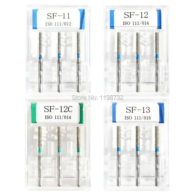 15Pcs / 5Boxes Dental Diamond Burs SF 11 / SF 12 / SF 12C / SF 13