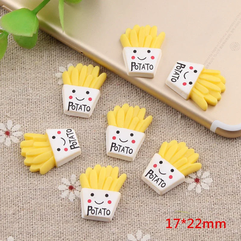 

7Pcs/Lot Simulated French Fries Polymer Slime Charms Lizun Modeling Clay DIY Kit Accesorios Box Toy For Children Slime Supplies