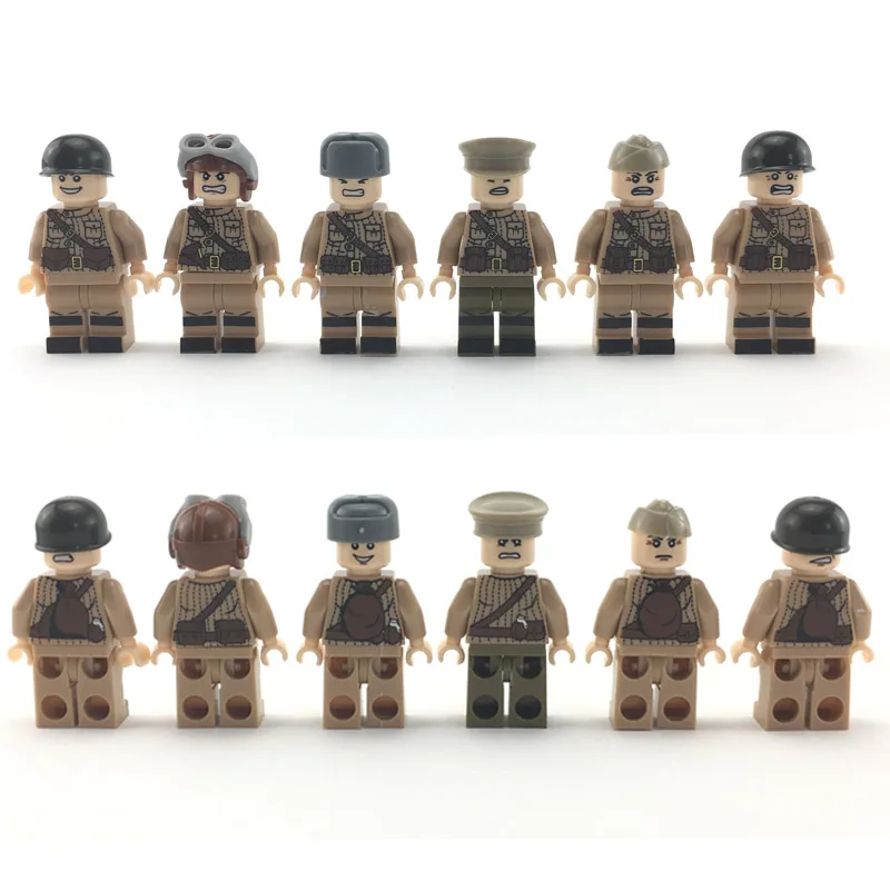 6pcs World War 2 Soviet army Army Soldiers Counterattack Building Blocks Militar
