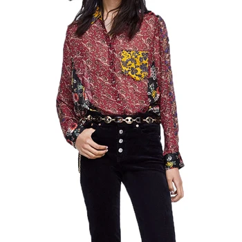 

Spring women clothes 2019 casual women tops printing blouses women long sleeve shirts women