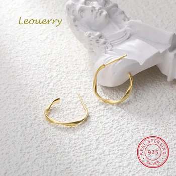 

Leouerry 925 Sterling Silver Minimalist Circle Earring Vintage Geometric Stud Earring Women Elegant Jewelry Hot Sale