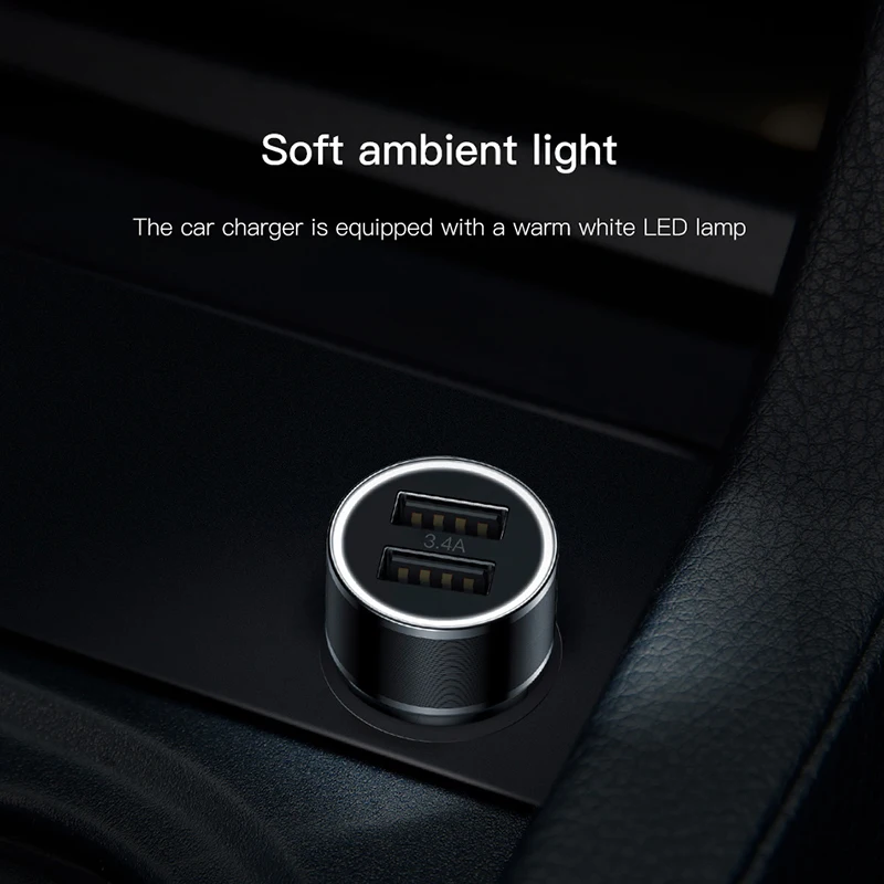 Baseus 3.4A المزدوج USB سيارة شاحن آيفون xs سامسونج Xiaomi باد 2 ميناء LED سيارة الهاتف المحمول شاحن سيارة السريع شحن شاحن Baseus 3.4A المزدوج USB سيارة شاحن آيفون xs سامسونج Xiaomi باد 2 ميناء LED سيارة الهاتف المحمول شاحن سيارة السريع شحن شاحن