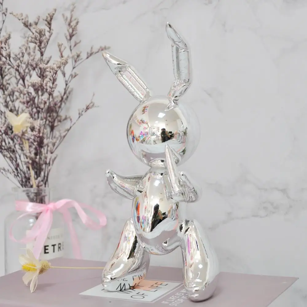 Jeff Koons Кролик Милые Животные Смола скульптура свадебный декоративный шар Кролик дом в скандинавском стиле украшения Аксессуары декор для дома