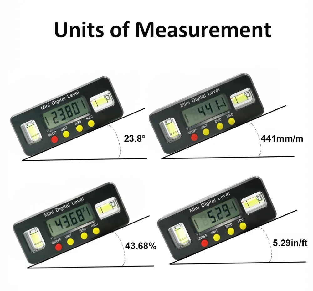 360° Magnetic Digital Inclinometer Level Box Angle Finder Protractor Black