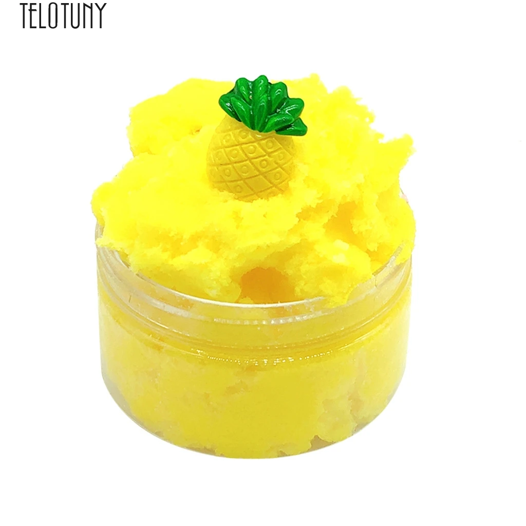 

TELOTUNY Slimy mud Pineapple Mud Fluffy Floam Slime Stress Relief Toy Ananas Scented Sludge Developmental Clay Toys Hot New J23