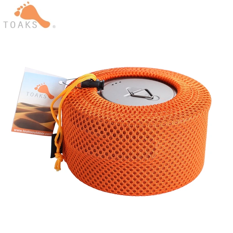 TOAKS 900 ml de titanio Pot Camping al aire libre de ollas de cocina ultraligero de olla de titanio con tapas plegable asas POT-900-D130