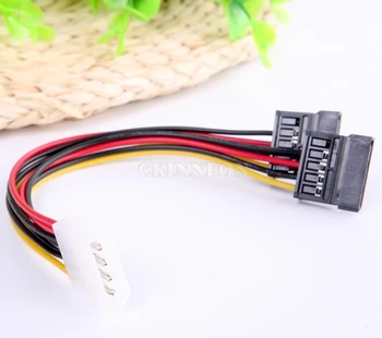 

1000Pcs/Lot 4 Pin IDE to 2 of 15 Pin Serial ATA SATA HDD Power Adapter Cable
