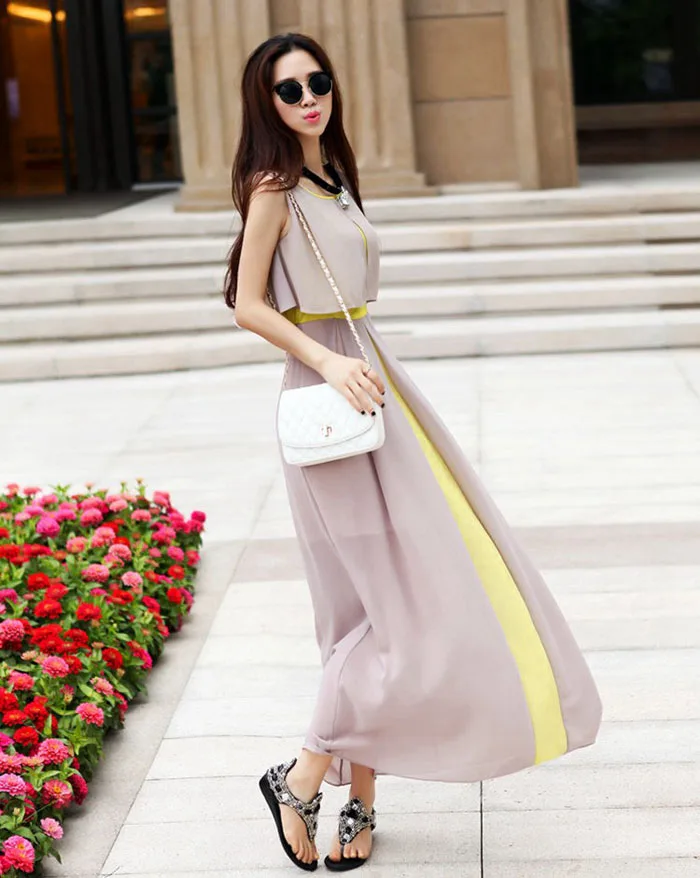 

Summer Autumn Chiffon Print floral Vadim vintage lSexy Women Holiday Summer Boho Long Maxi Evening Party Beach Dress Y329