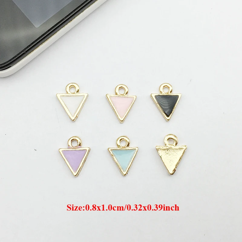 

50pcs Triangle flag Pendant Wedding Hair Decor Flatback Charms Strass Floating Enamel Earring Bracelet Garment Shoes Ornament