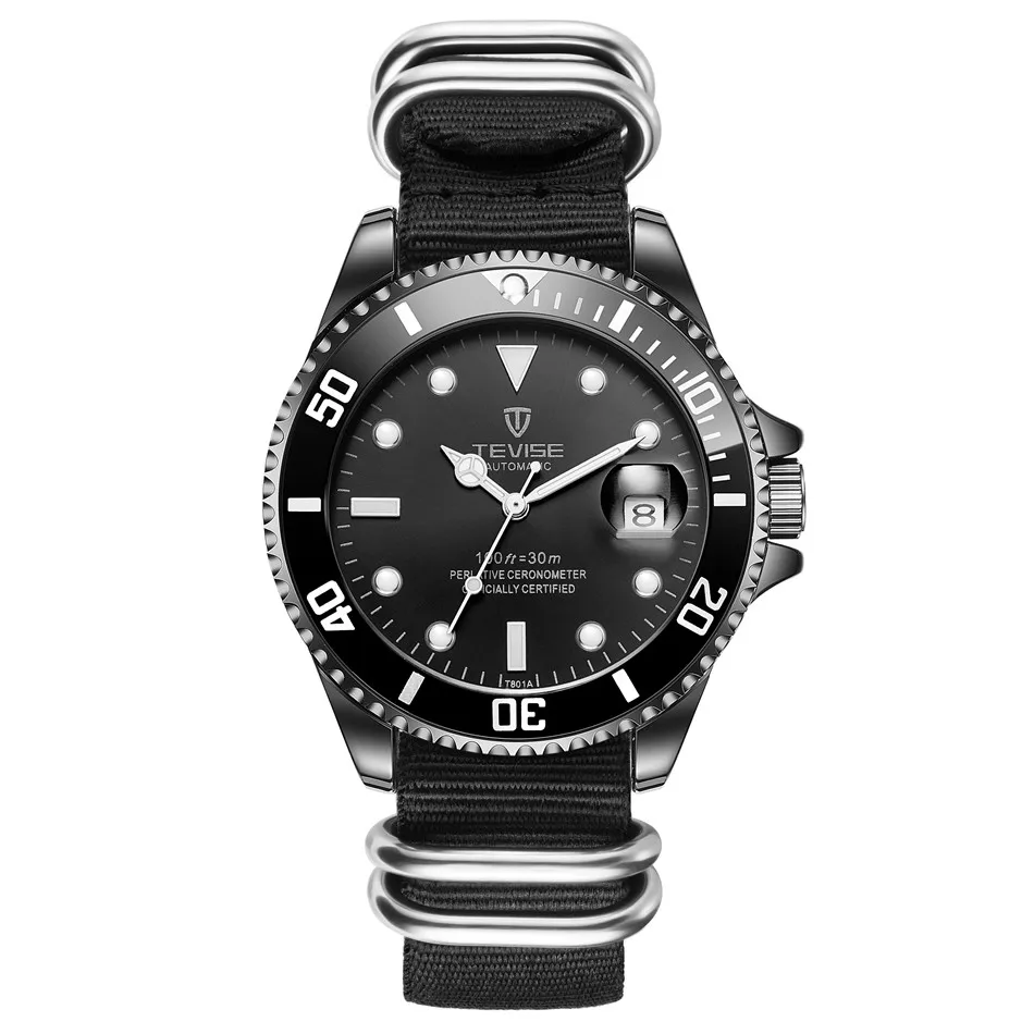 TEVISE Green Watch Men Automatic Mechanical Anti-Scratch Rotatable Outer Ring Waterproof Luminous Mens Watches Top Brand Luxury most accurate mechanical watch