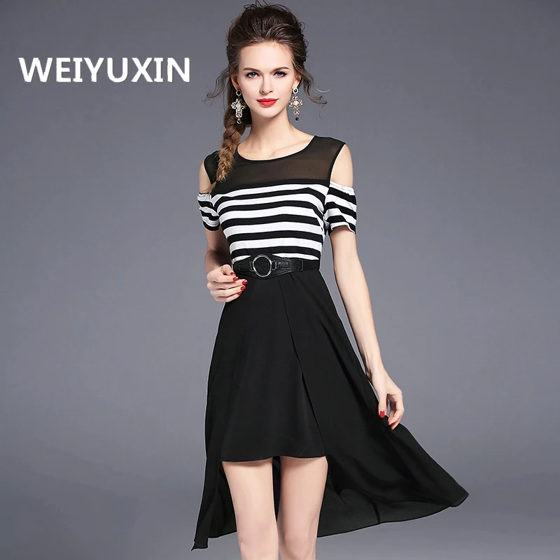 black dress with elastic waist