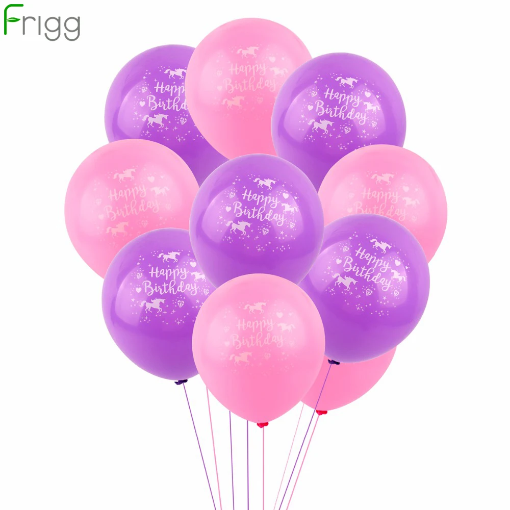 

FRIGG 12inch 10pcs Unicorn Party Balloons Pink Purple Unicorn Ballon Happy Birthday Decor Baloons Balon Wedding Party Decor