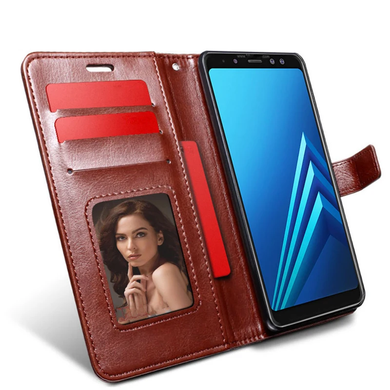 Кожаный чехол для телефона Samsung Galaxy J7 Duo J4 J6 J8 J2 Pro A6 Plus Note9 J3 2018 A9 A8 Star plus кошелек с