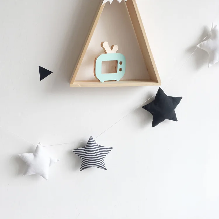 

New Nordic Baby Room Handmade Nursery Star Garlands Christmas Kids Room Wall Decorations Photography Props Best Gifts