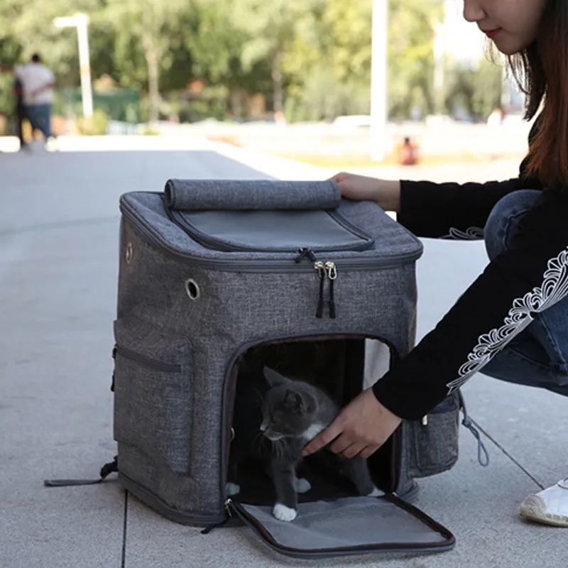 RFWCAK Cat Carrying Extra Large Capacity Pet Backpack Dog Breathable Pet Carrier Outdoor Travel Por