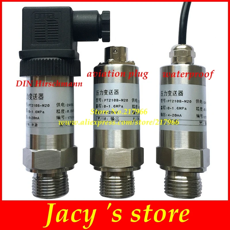 

Diffusion Silicon Pressure Transmitter 4-20ma Ceramic pressure Sensor water liquid oil waterproof aviation hirschman connector
