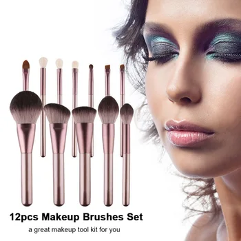 

12pcs Cosmetic Brush Kit Makeup Brushes Set Foundation Powder Blush Eyeliner Eye Shadow Professional Make Up Brushes Cosmetic