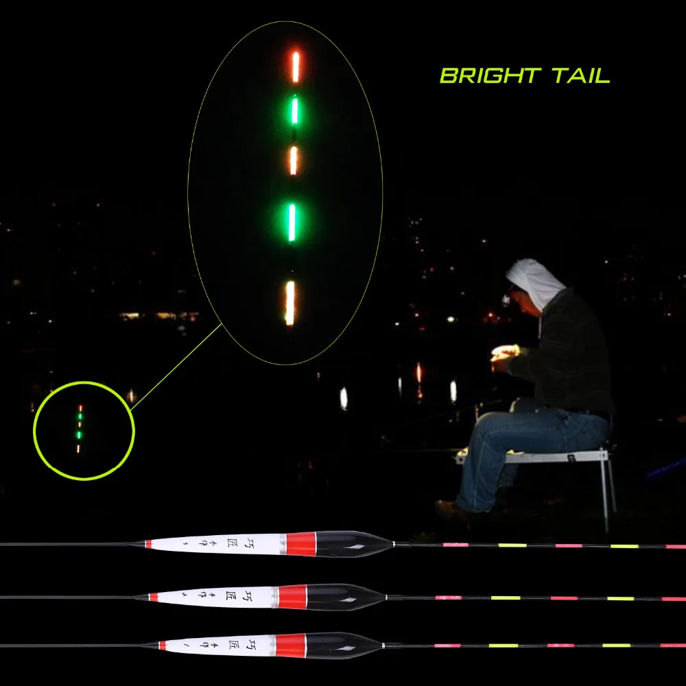 Sougayilang, 3 шт./лот, светодиодные электронные поплавок, наборы, светящиеся поплавки, рыболовный светильник, палка, пресноводная/морская ночная рыбалка