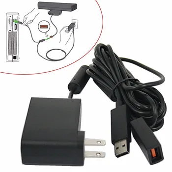 

Black AC 100V-240V Power Supply EU Plug Adapter USB Charging Charger For Microsoft For Xbox 360 Kinect Sensor