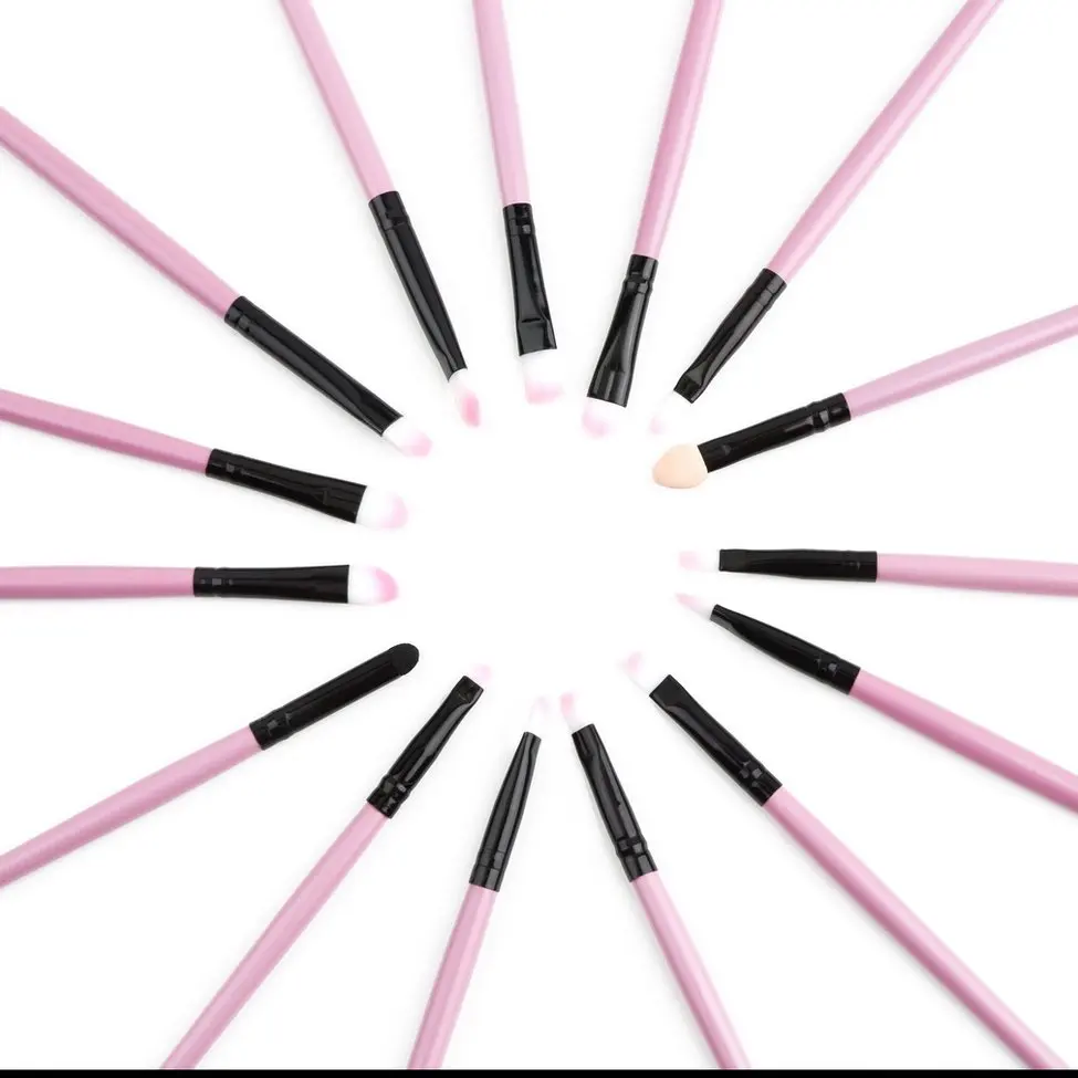 

10 Pcs PINK Pro 32Pcs Pouch Bag Case Superior Soft Cosmetic Makeup Brush Set Kit