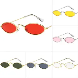 Новинка 2018, Овальные Солнцезащитные очки, маленькие круглые для женщин, модные тонированные красные мужские очки, женские винтажные очки