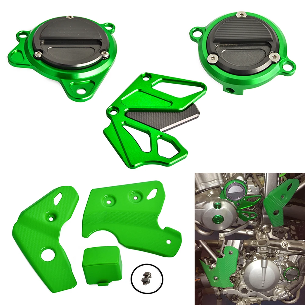 

Frame Guard Front Sproket Cover Engine Starter Motor Cover Oil Filter Cover Cap For Kawasaki KLX250 D-Tracker KLX 250 1993-2016