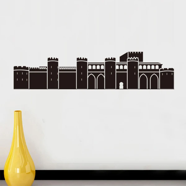 Palacio Aljafelia Zaragoza Skyline Globe Earth Country Wall Vinyl