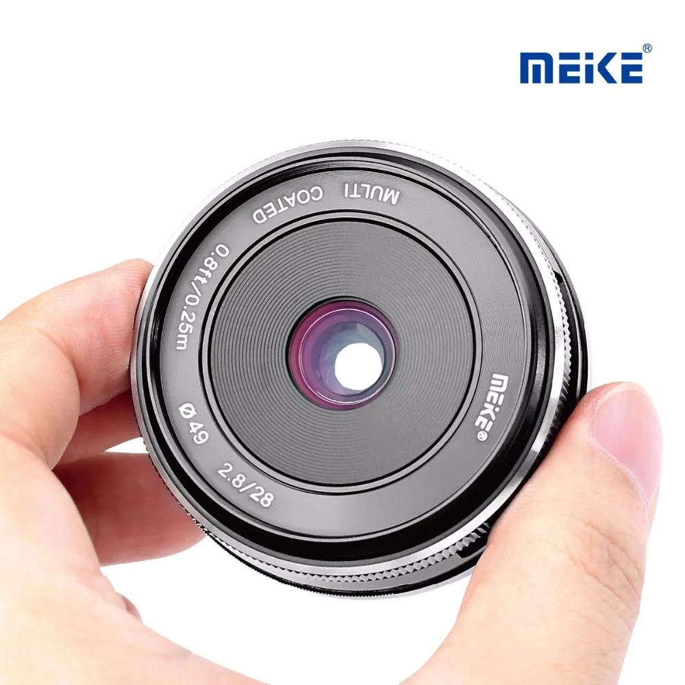 MEKE MK-28-2.8 28 мм f2.8 f/2,8 объектив с большой апертурой ручной фокусировки Для беззеркальных объективов для Canon