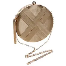 Женский Шелковый Круглый вечерний клатч сумка сумочка тоут с кисточкой кулон для свадьбы выпускного вечера вечерние золотые