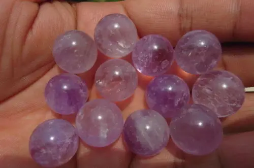 

huij 00519 12 Natural Amethyst Quartz Crystal Sphere Balls Healing China Bronze Statue