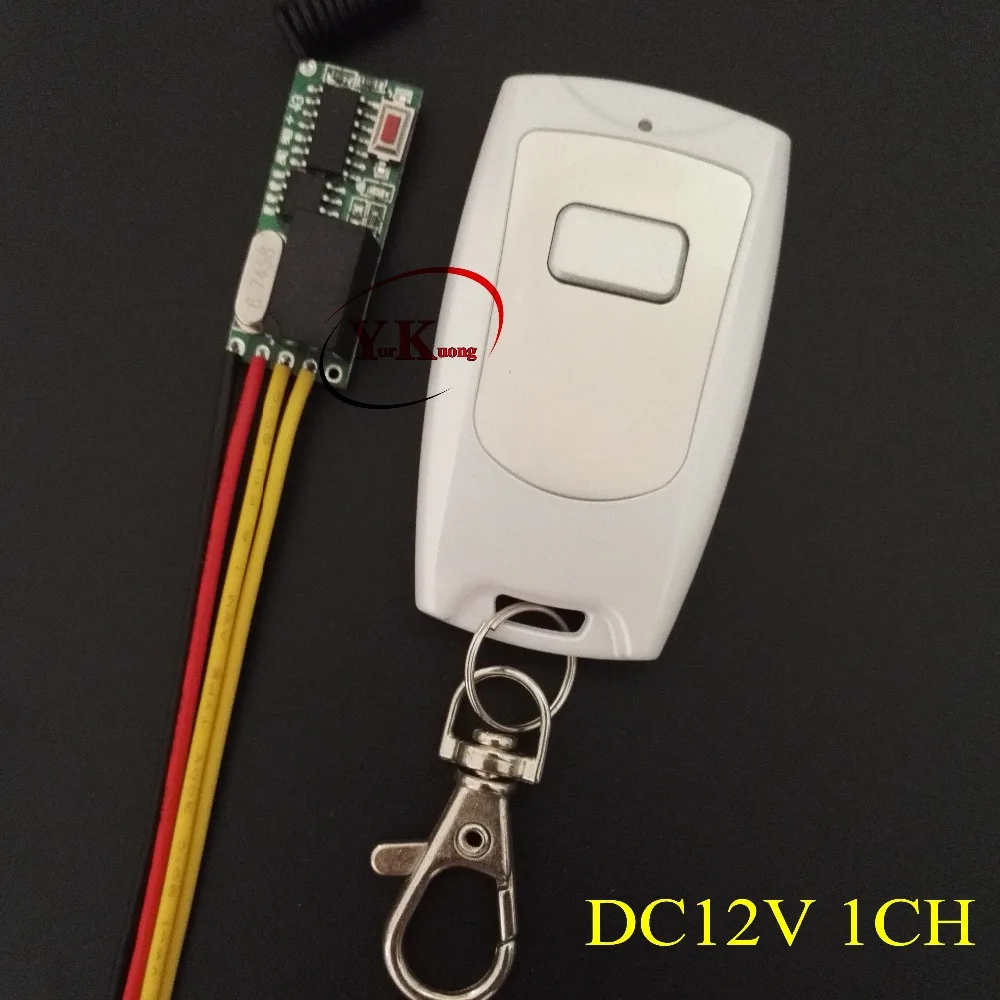 

DC12V 1CH Relay Remote Switch 2A Contact wireless remote control Normally Open Closed ASK Small Mini Size 315433 Waterproof TX