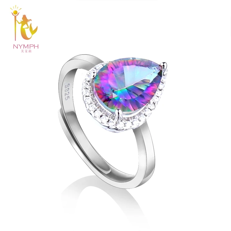 

NYMPH Crystal Ring 925 Silver Trendy Fine Jewelry Shining Colorful Individuality Cool Best Gift For Girl Women T236R