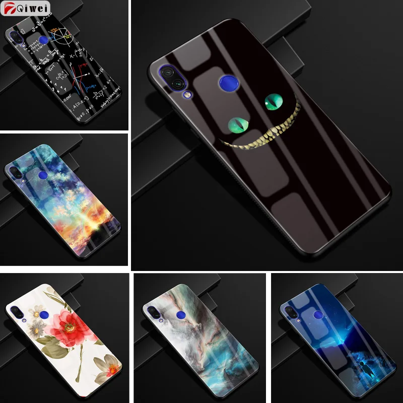 Чехол для Xiaomi Redmi Note 7 Жесткий из закаленного стекла чехол 7A мягкий силиконовый