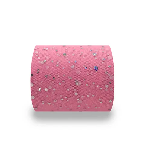23 м/лот 6,5 см тюль рулон блестки Сетка подарочная лента из органзы коробка упаковочные принадлежности Свадебная вечеринка настольная дорожка украшение - Цвет: AQ41 Deep pink