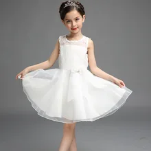 2016 Real New Girl Dress Summer High-grade Wedding Dresses Children Embroidered Party Dresse Bridesmaid Kids Clothes 110-150cm