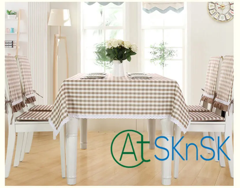 Home decoration waterproof cloth tablecloth fabric oilproof pad antique Hot rural plaid design 4 chair cover and 1 Table Covers Home decoration waterproof cloth tablecloth fabric oilproof pad antique Hot rural plaid design 4 chair cover and 1 Table Covers