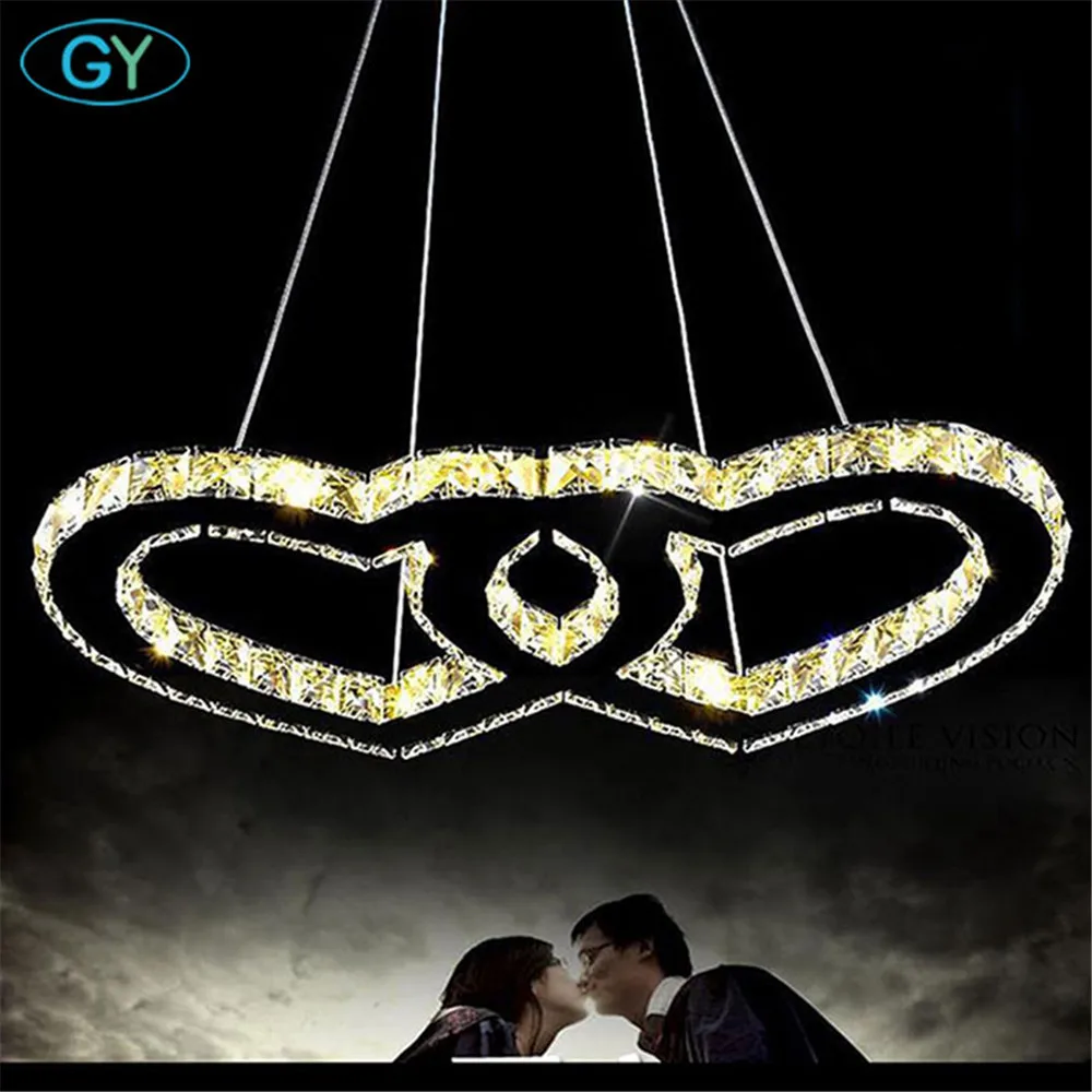 Новый дизайн led хрустальная люстра Современная нержавеющая сталь + прозрачный