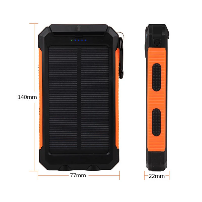 20000mAh Portable Dual LED Light Solar Power bank For Xiaomi Waterproof External Battery Charger Powerbank For iPhone Samsung