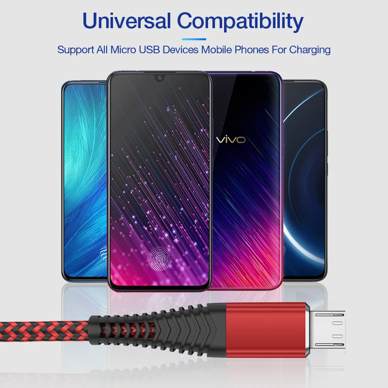 Кабель Micro USB posugear 2 4 А кабель для быстрой зарядки и передачи данных нейлоновый