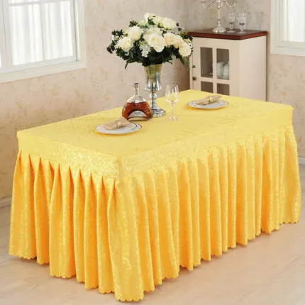 Jacquard Polyester Banquet Conference Event Table Skirting Cover, Accepted