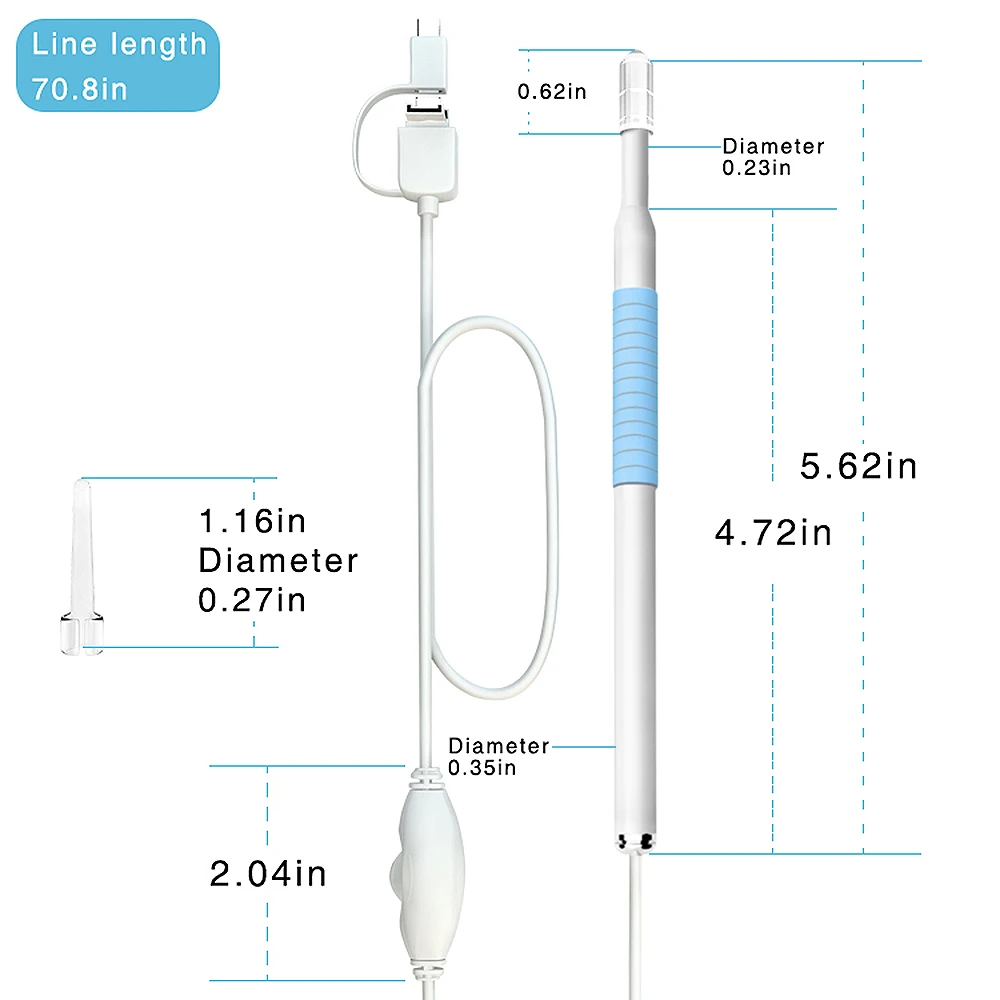 Беспроводной 3 в 1 USB ушной очиститель ушной эндоскоп 720P ушной нос медицинский бороскоп осмотр для IOS Android Windows Mac