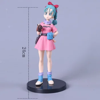 

Dragon Ball Z Super Bulma figura 24cm Pink Skirt Action Figures Goku Friend Anime PVC Furnishing articles Collectible Model Toys