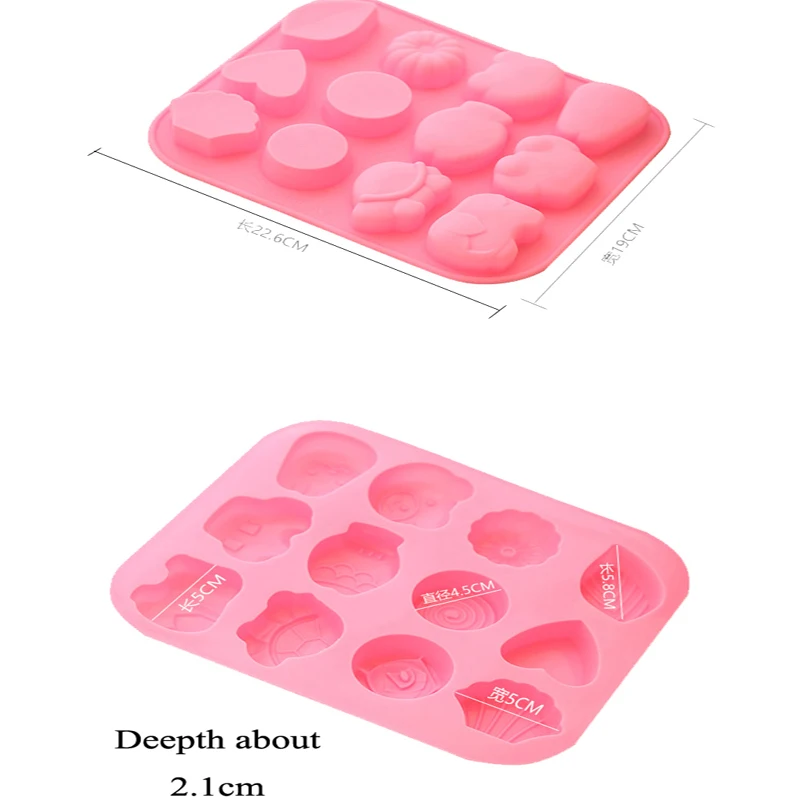 Twelve animal soap mold food grade silicone mold DIY soap cake baking mold