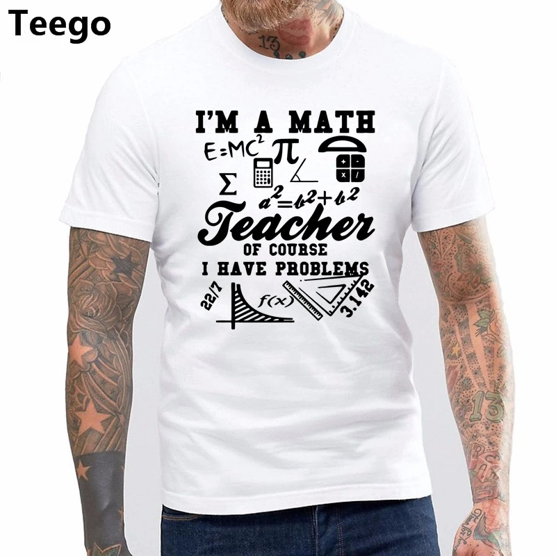 

100% Cotton O-neck custom printed T-shirt Math Teachers Shirt 2017