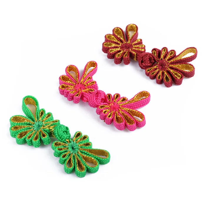 10 Pairs Dual Colors Handmade Chinese Knot Buttons Beautiful Chinese