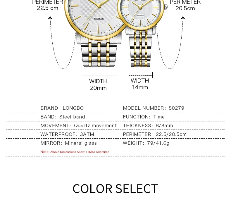 Longbo любителей кварцевые часы Для женщин Для мужчин пара аналоговые часы Сталь Наручные часы модные Повседневное часы золотые 1/шт 80279
