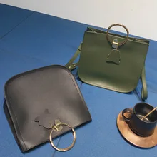 Simple handbag fashion handbag metal pendant cute shoulder bag on a crossbody bag
