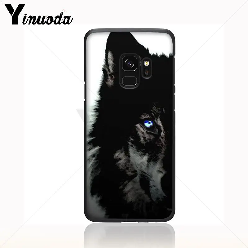 cool half Wolf face animal
