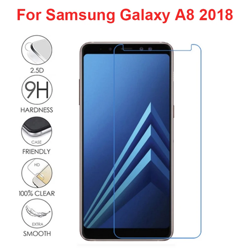 2PC Screen Protector Glass phone For Samsung Galaxy A8